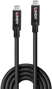 Lindy USB-C (M) to USB-C (M) Gold Plating Cable - 3M - Black LINNET61G